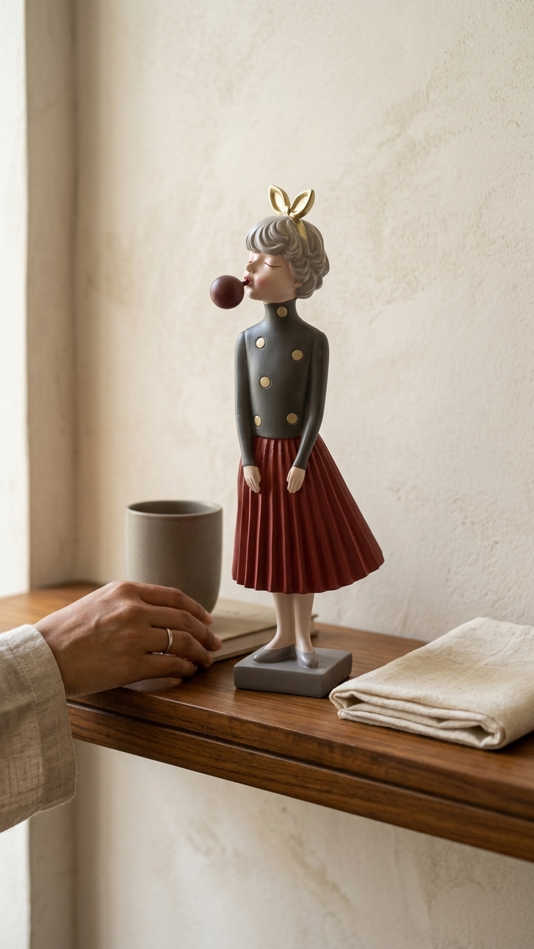 handcrafted girl bubble gum showpiece
