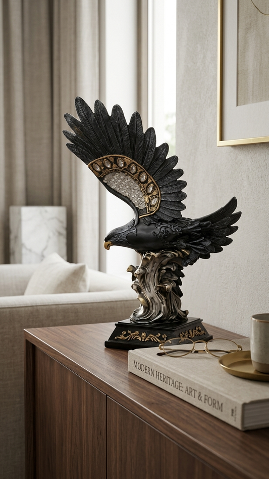 Black gold eagle statue home decor India – Premium Home & Office Decor Showpiece India