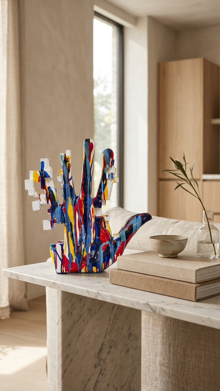 Handcrafted Abstract Hand Sculpture Showpiece – Modern Artistic Home Decor Accent