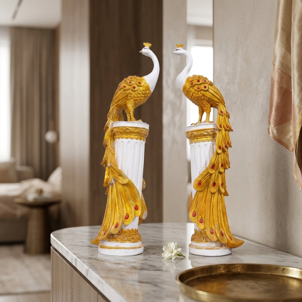 Golden Peacock Showpiece