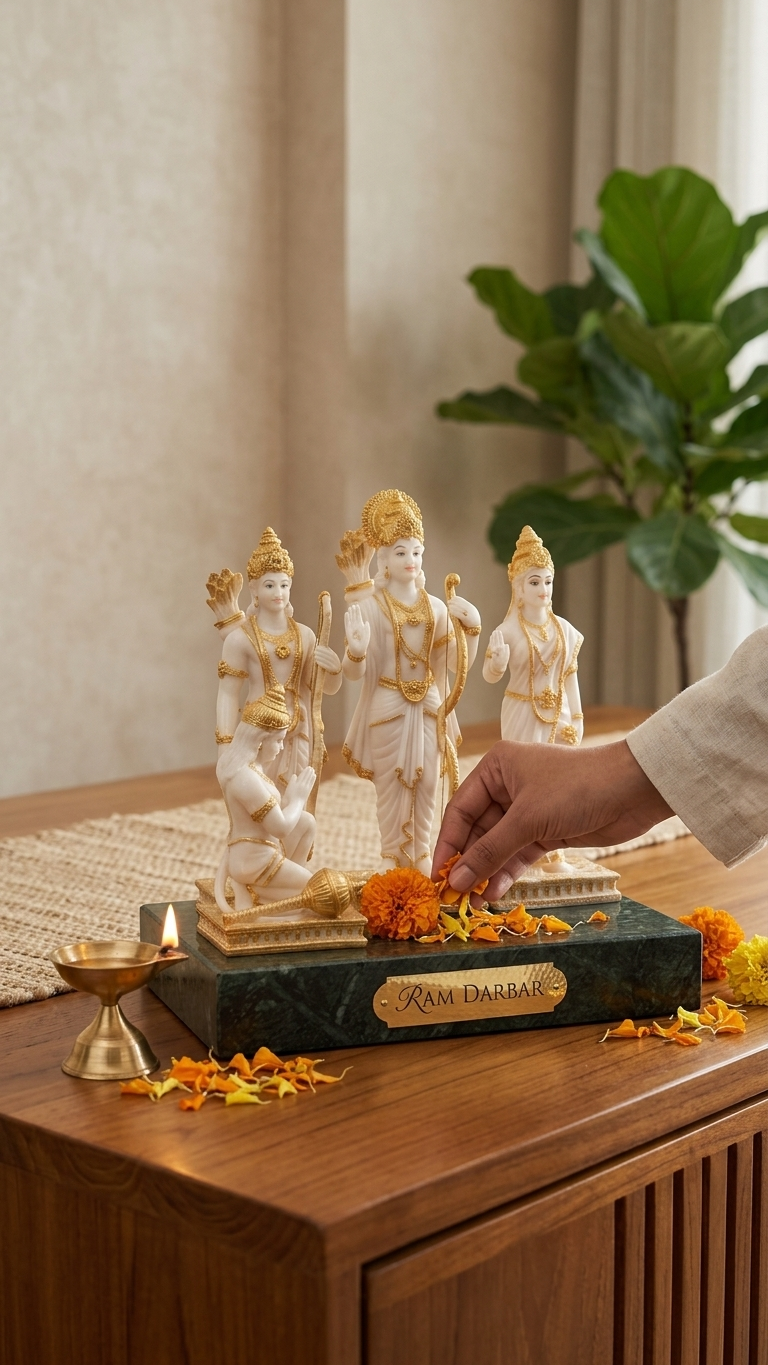 Ram Darbar Decoration Idol Set for Home Temple & Spiritual Decor