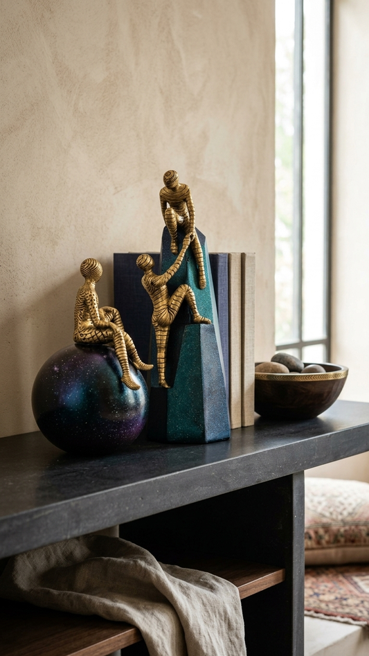 Abstract thinker man sculpture set for home decor India