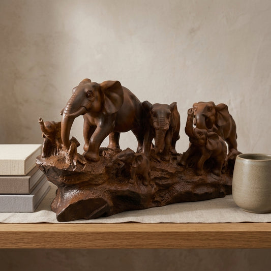 Elephant family showpiece for home – Symbol of Unity & Good Luck
