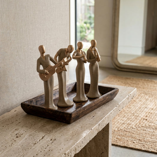 Handcrafted Musician Sculpture Set – Modern Art Showpiece for Home