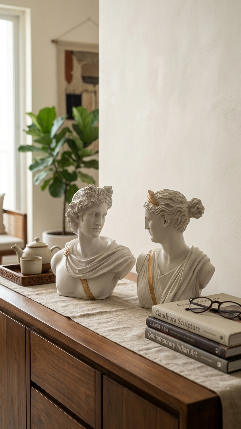 Handcrafted Greek Bust Sculpture Set – Premium Classical Resin Showpieces for Luxury Home Decor