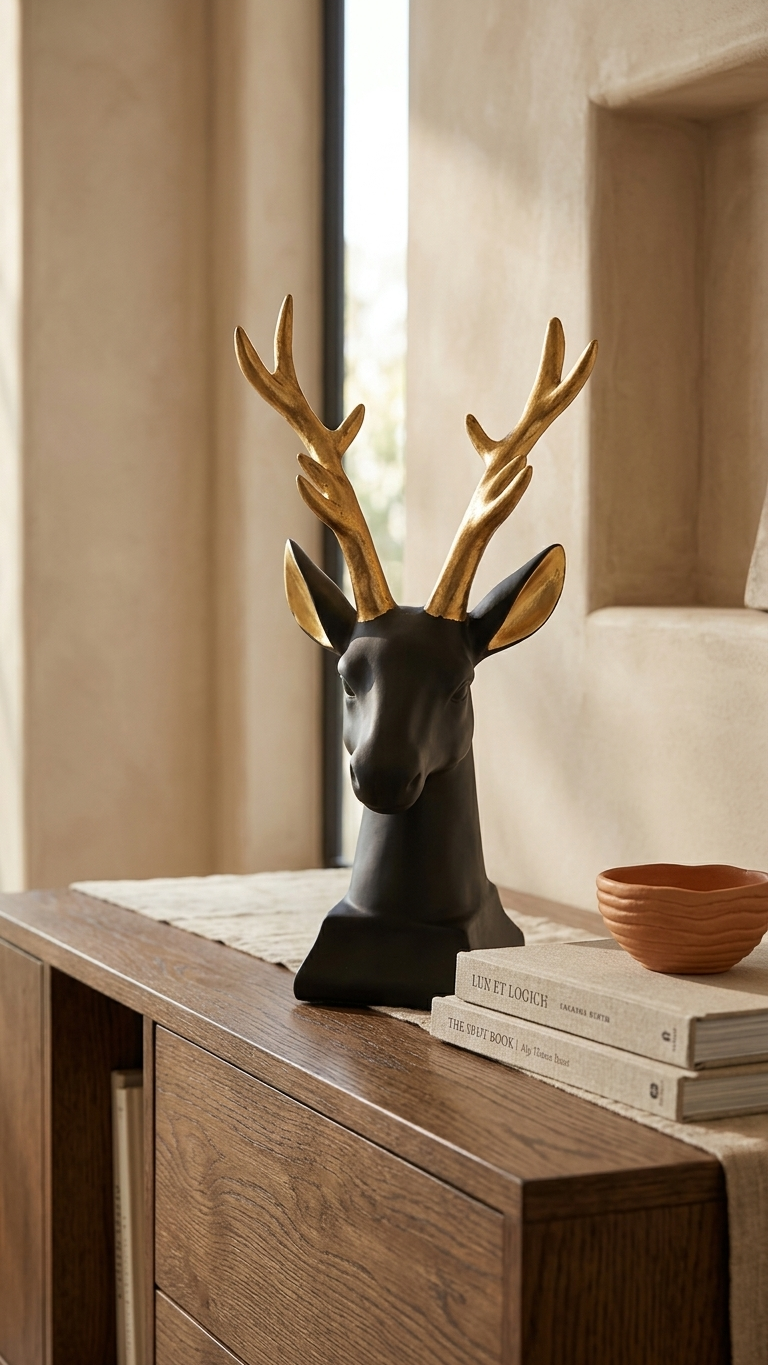Majestic Deer Head Showpiece