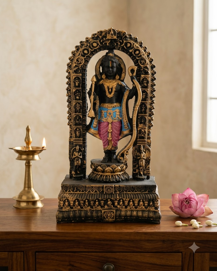 Black and Gold Lord Rama Idol