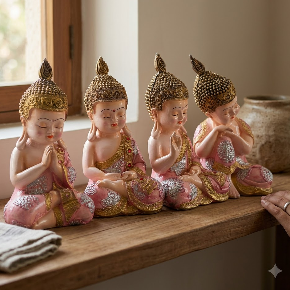 Buddha Monk Set of 4