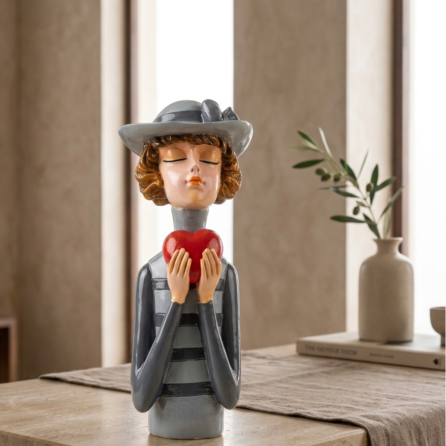 Lady Holding Heart