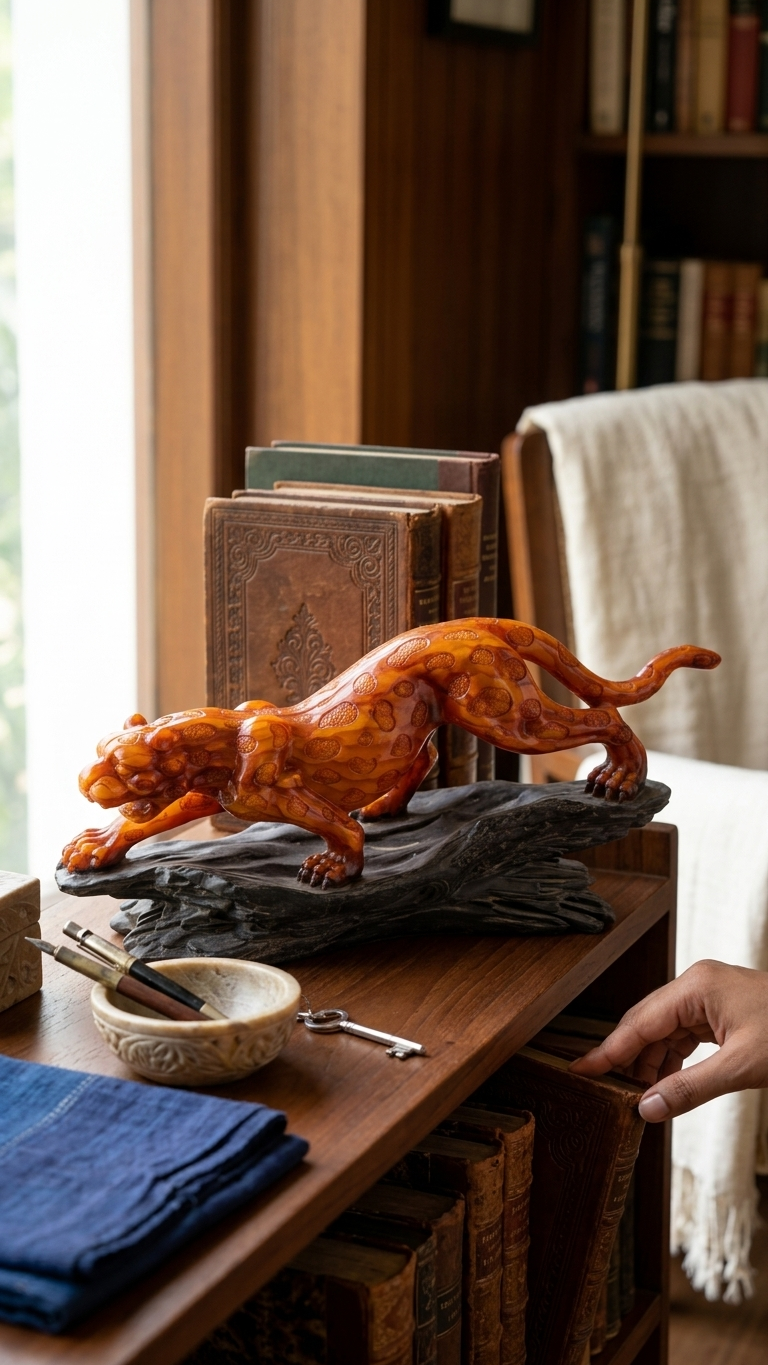 handcrafted leopard sculpture