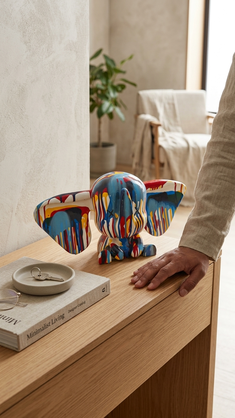 Handcrafted Colorful Elephant Showpiece – Modern Artistic Resin Decor for Home & Gifting