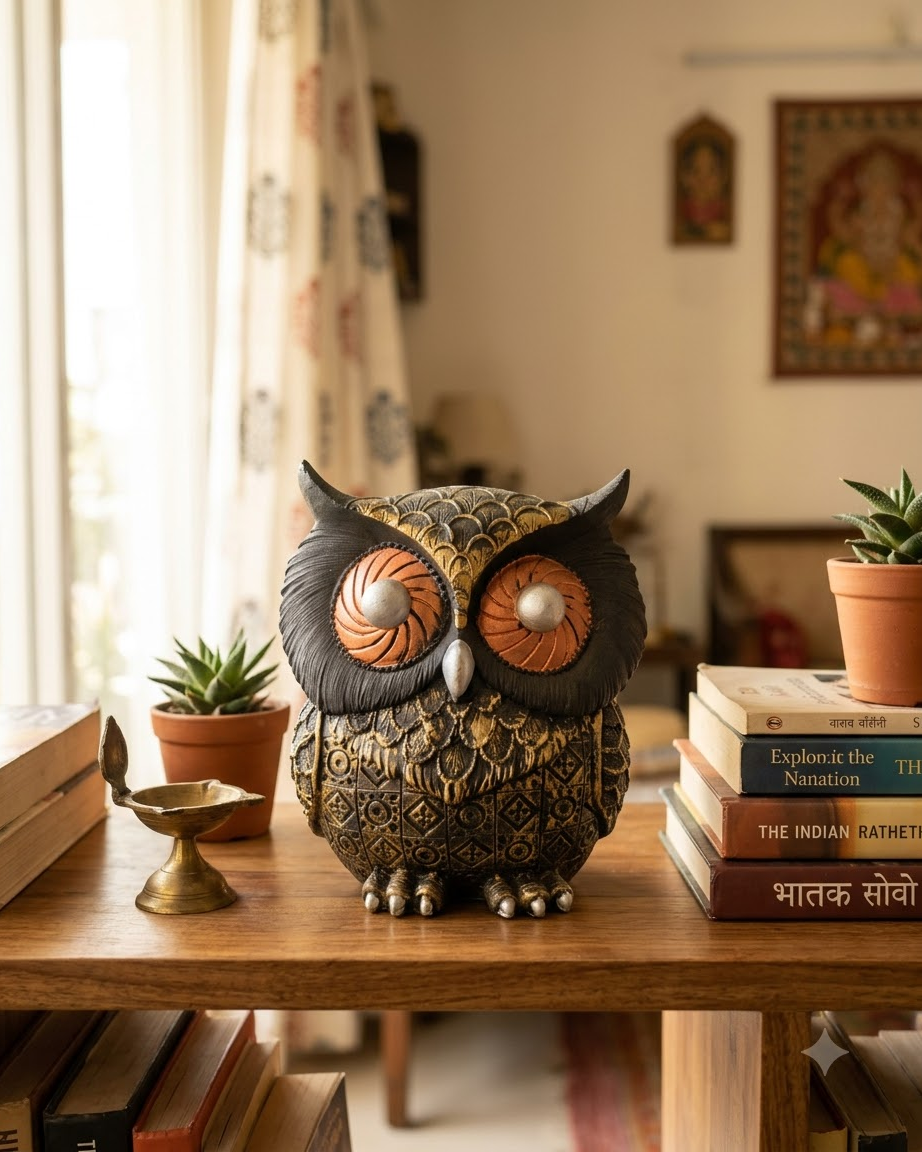 Handcrafted Owl Showpiece for Home Decor