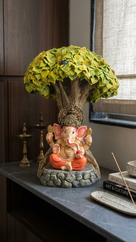 Handcrafted Tree Ganesha Idol for Home Decor