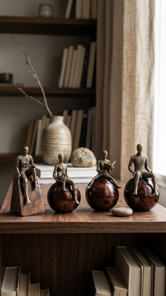 Unique home accessories - Abstract Thinker Man Sculpture Set of 4