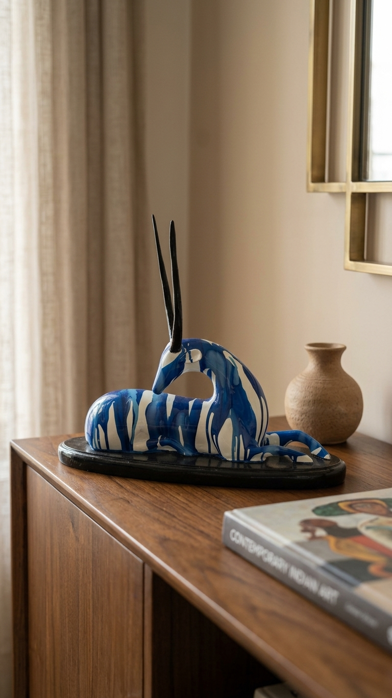 Handcrafted Antelope Showpiece – Modern Resin Animal Sculpture for Luxury Home Decor