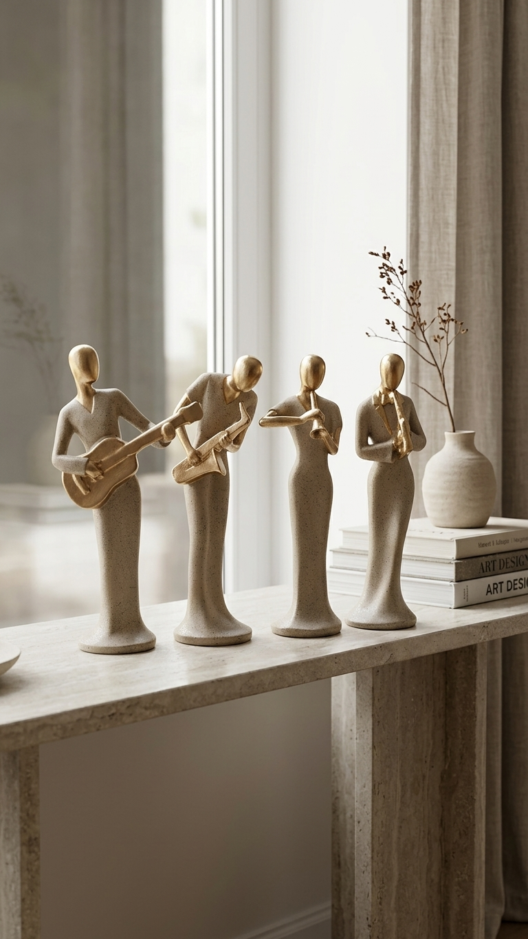 Handcrafted Musician Sculpture Set