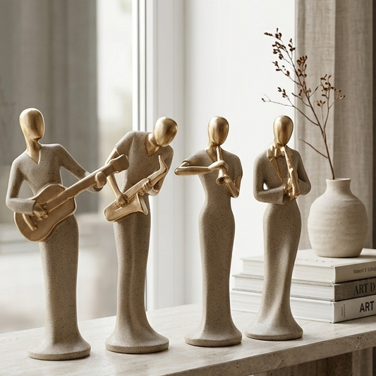 Handcrafted Musician Sculpture Set