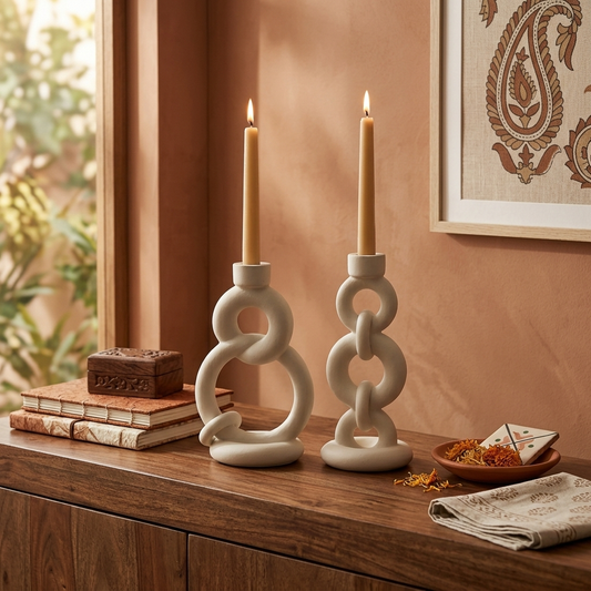 Interlocking Ring Candle Holder Set