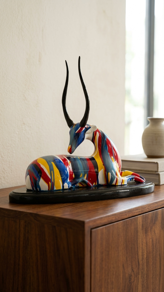 Handcrafted Antelope Showpiece – Modern Resin Animal Sculpture for Luxury Home Decor
