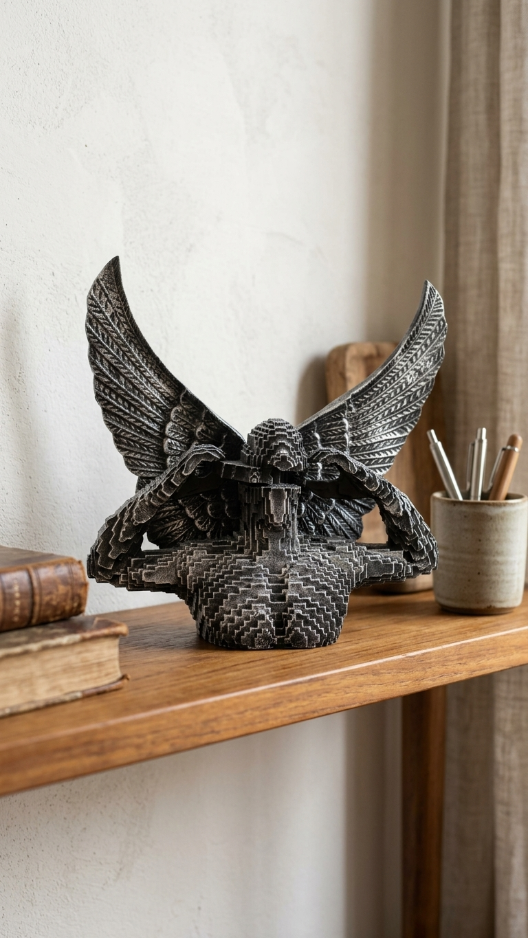 Handcrafted Winged Guardian Wall Sculpture – Premium Artistic Wall Decor