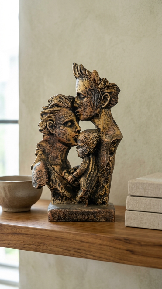 handcrafted family sculpture decor