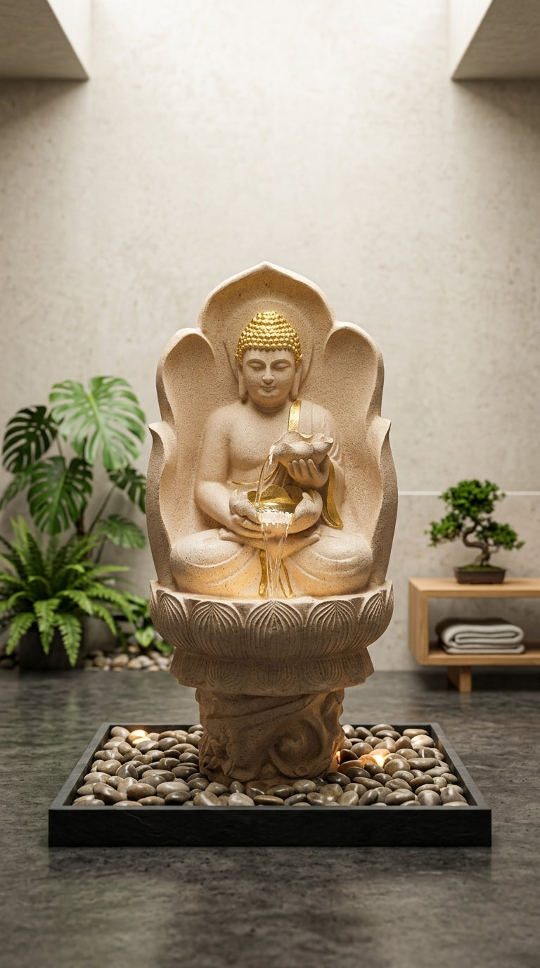 Handcrafted Buddha Tabletop Water Fountain