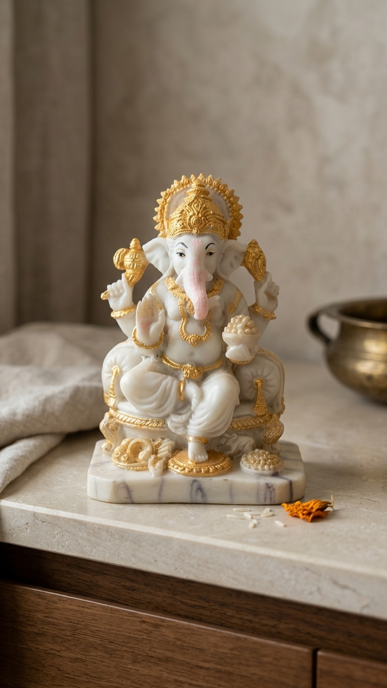 handcrafted Marble Ganesha Idol
