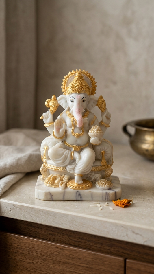 handcrafted Marble Ganesha Idol