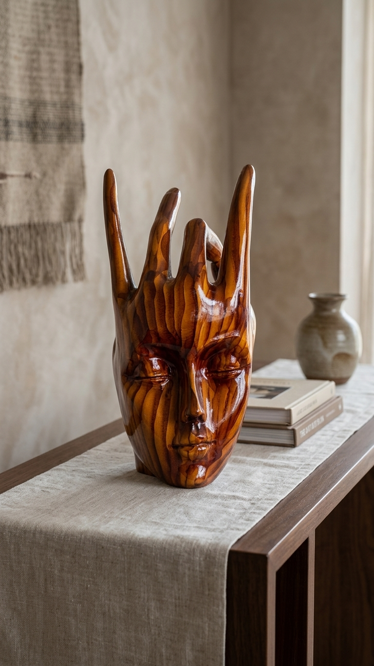 Handcrafted Resin Face Showpiece – Modern Abstract Decorative Sculpture | Made in India