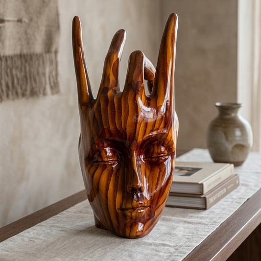 Handcrafted Resin Face Showpiece