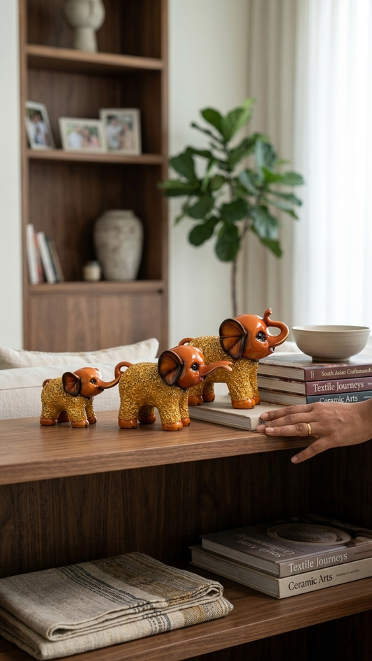 Elephant family statue set for home decor India – Home & Office Decor