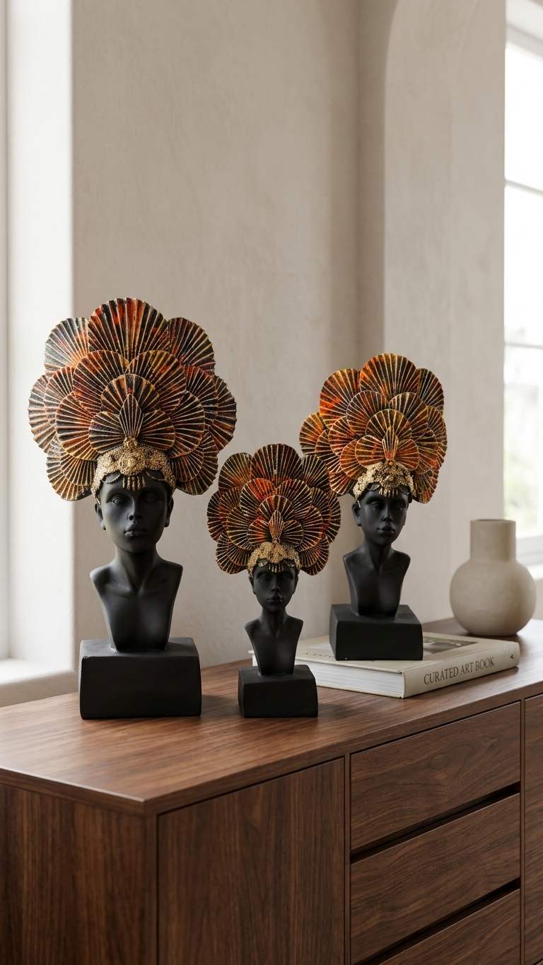 Handcrafted Tribal Lady Bust Sculpture