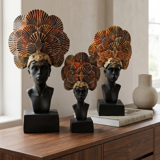 Handcrafted Tribal Lady Bust Sculpture
