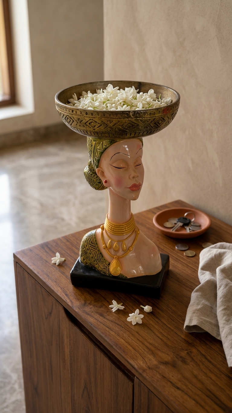 handcrafted lady face bowl