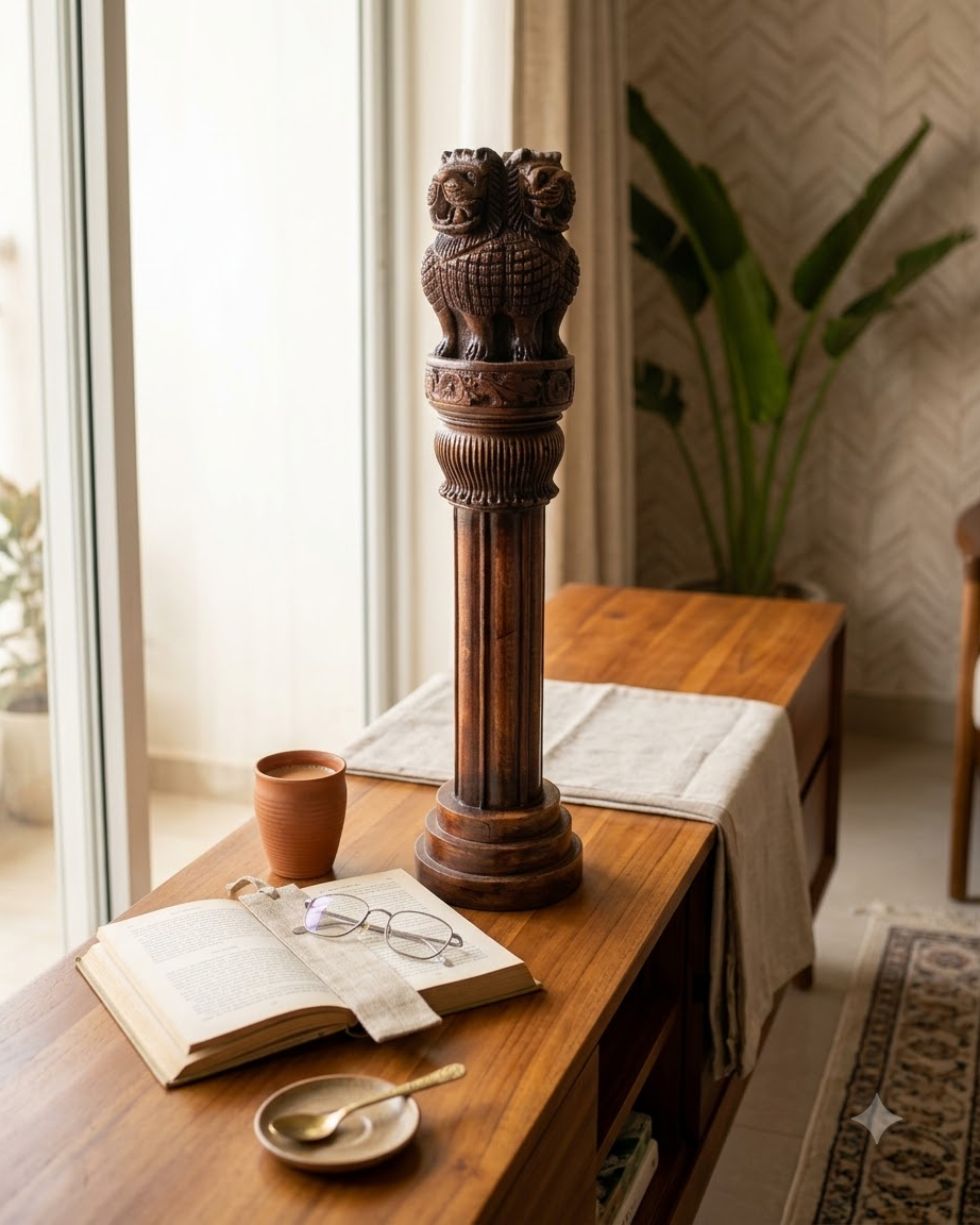Handcrafted Ashoka Pillar Showpiece for Home Decor