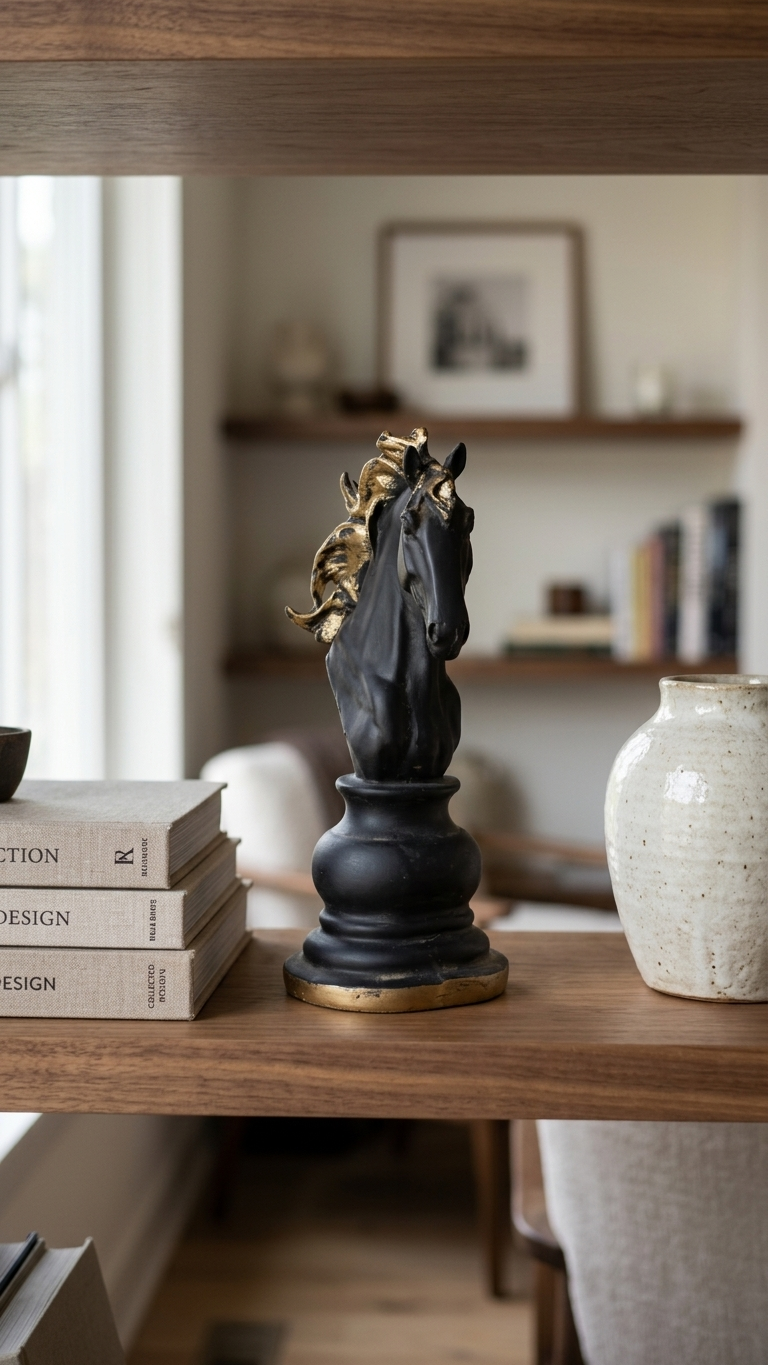 Handcrafted Black Horse Head Showpiece