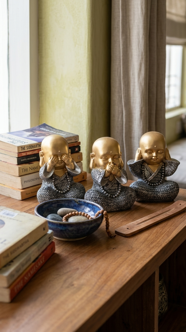 Handcrafted Three Wise Monks Showpiece