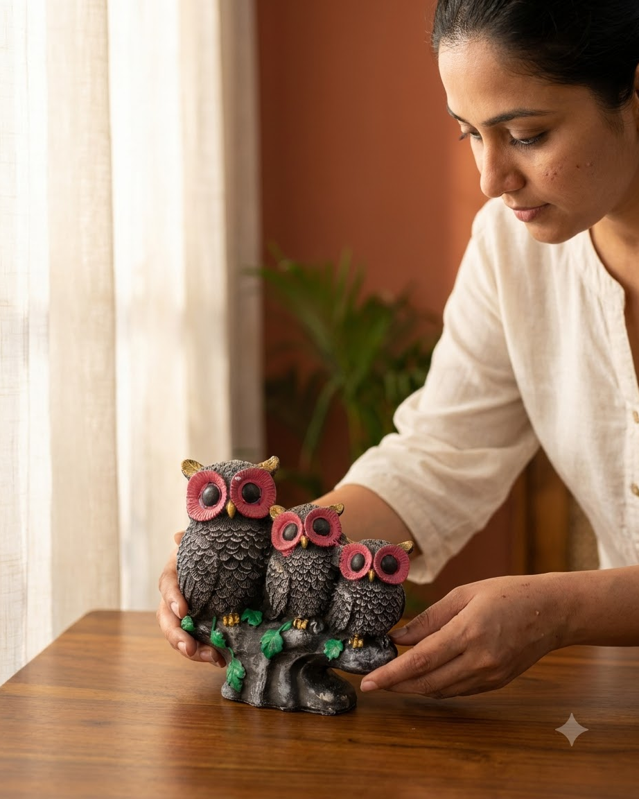 Three Owls Showpiece Set of 3