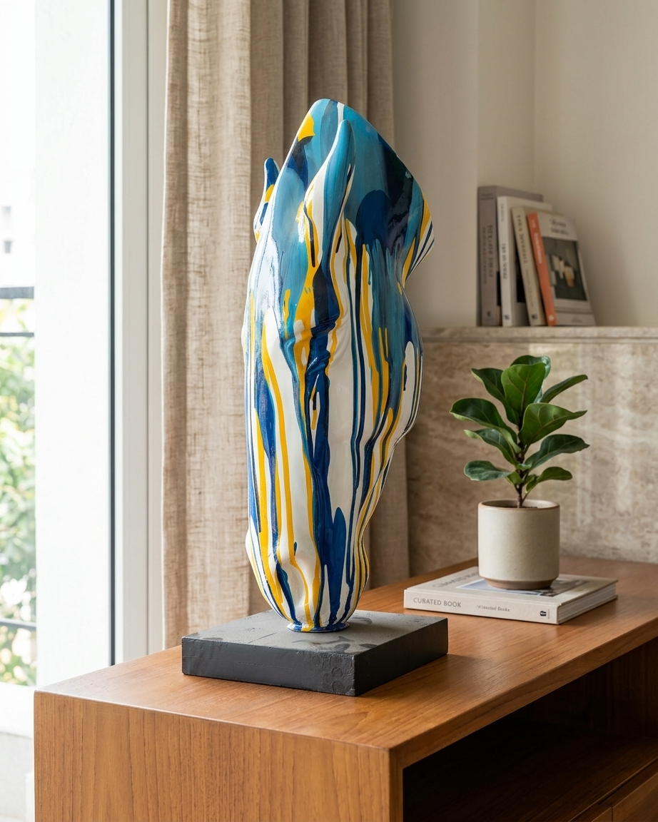 Handcrafted Abstract Horse Head Sculpture Showpiece – Artisan Modern Home Decor