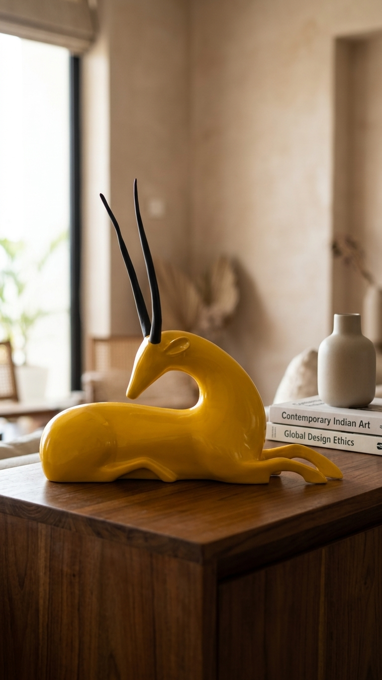 Handcrafted Modern Antelope Sculpture – Premium Decorative Showpiece