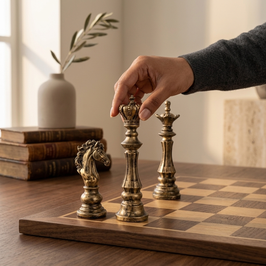 Handcrafted Chess Piece Sculpture Set