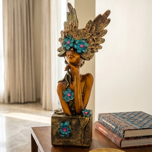 Handcrafted Lady Face Flower Sculpture