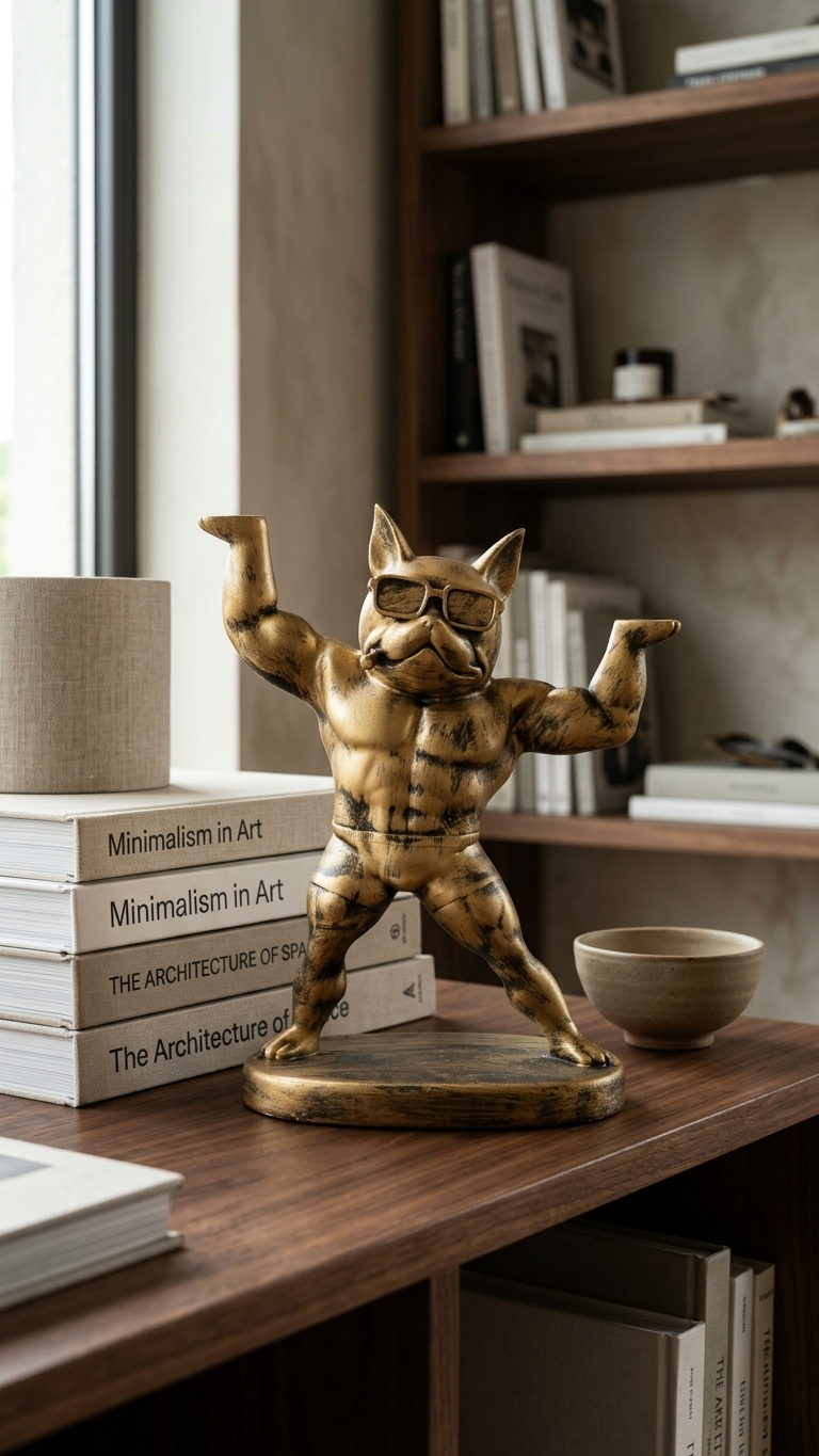 Handcrafted Cool Bulldog Showpiece with Sunglasses – Modern Decor Accent