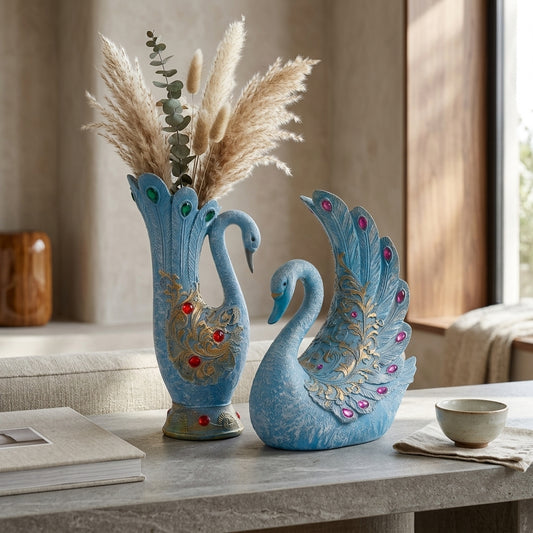 Blue Swan Showpiece Set