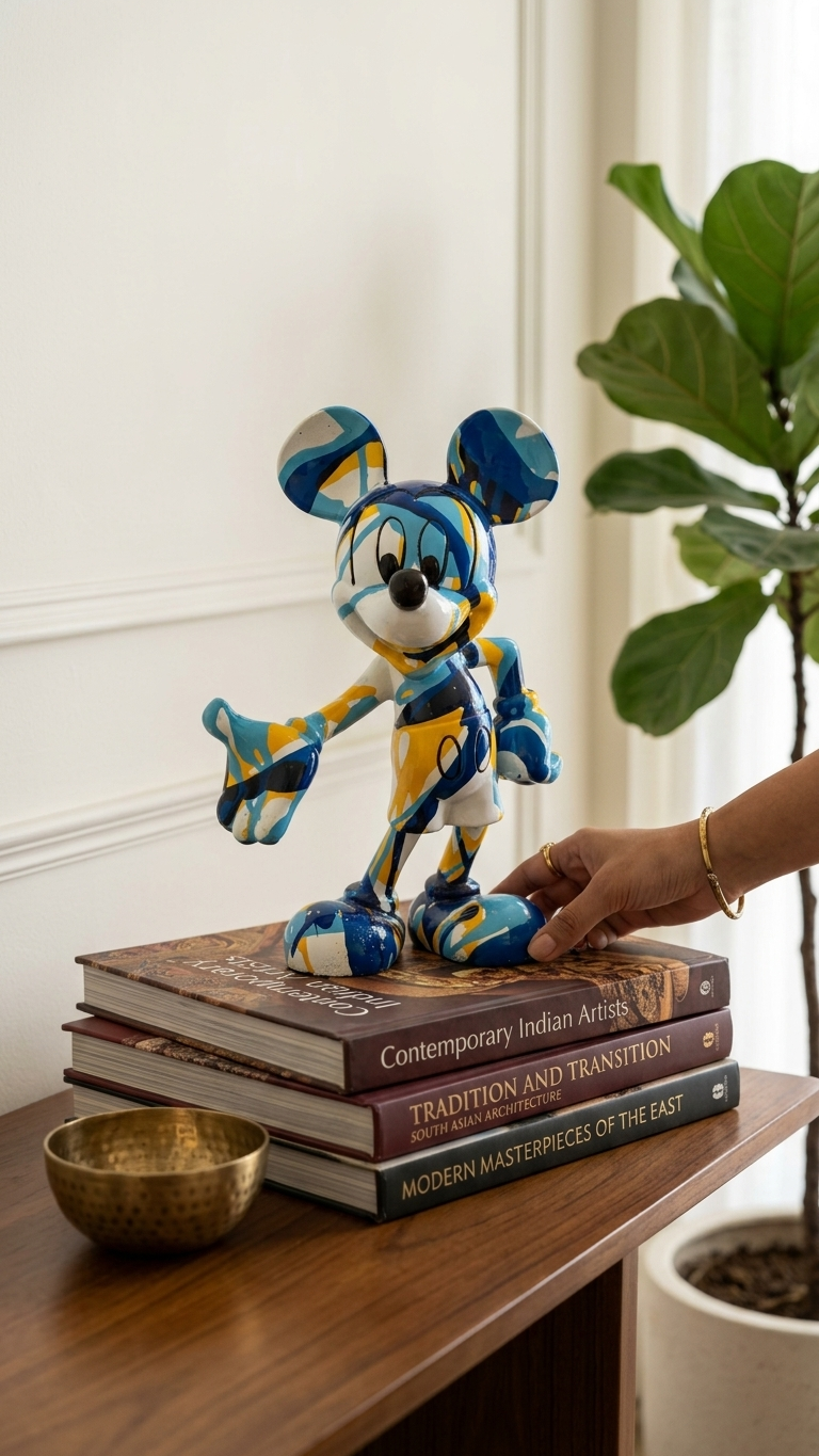 Handcrafted Abstract Mickey Mouse Showpiece – Artistic Character Sculpture