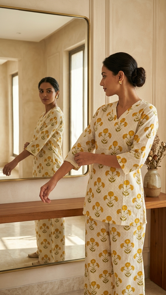 Women's Floral Cotton Co-Ord Set 