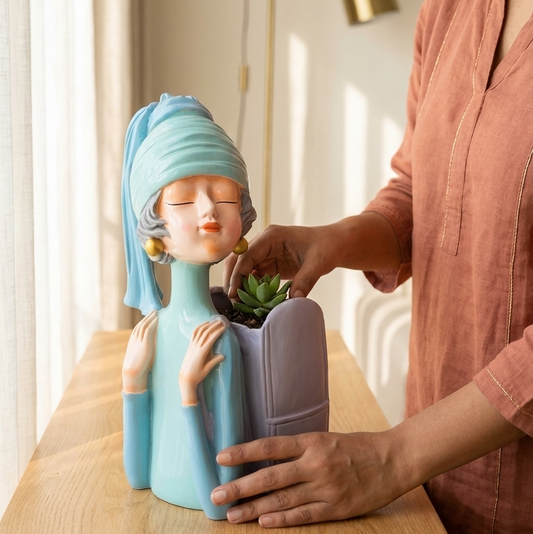Elegant Lady Book Holder Showpiece