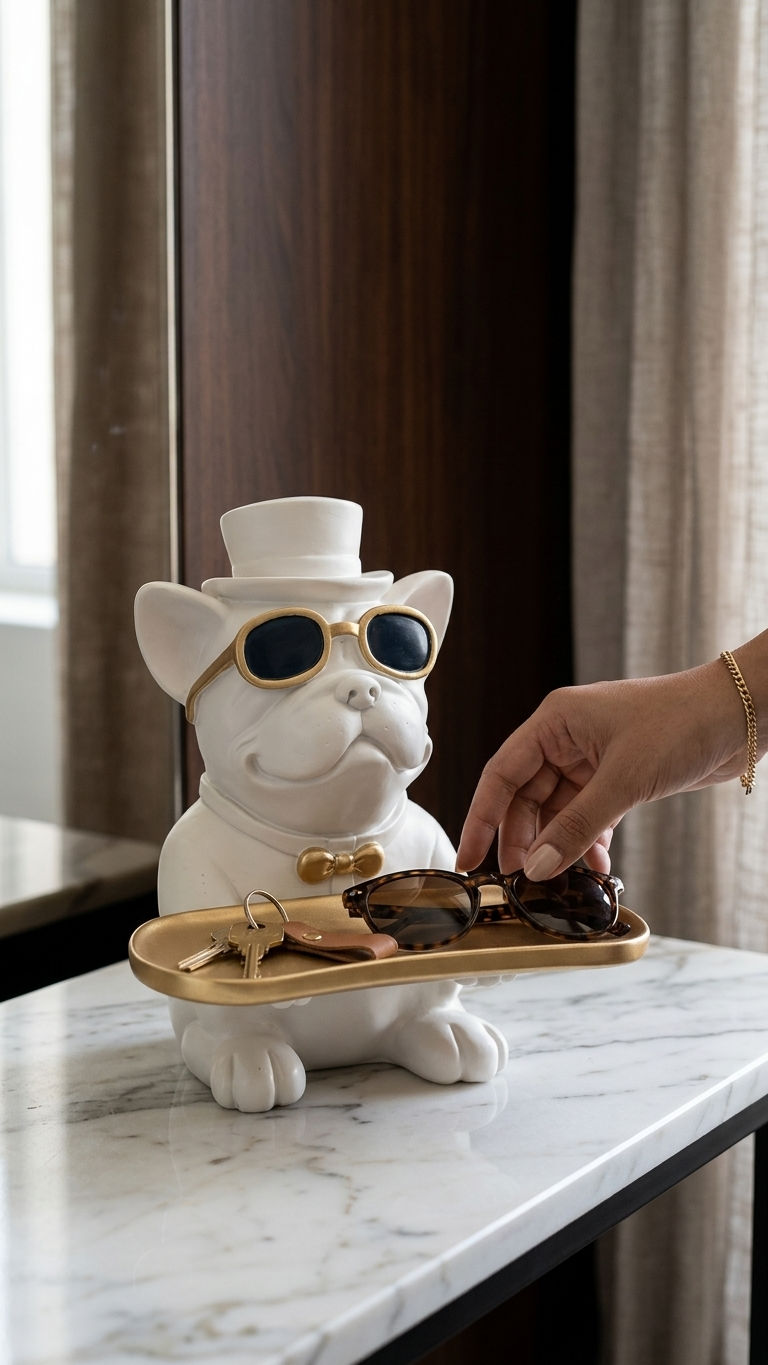 Bulldog tray figurine for home decor India – Decorative Storage Showpiece for Home & Office Decor India