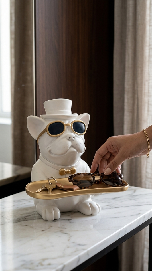 Bulldog tray figurine for home decor India – Decorative Storage Showpiece for Home & Office Decor India