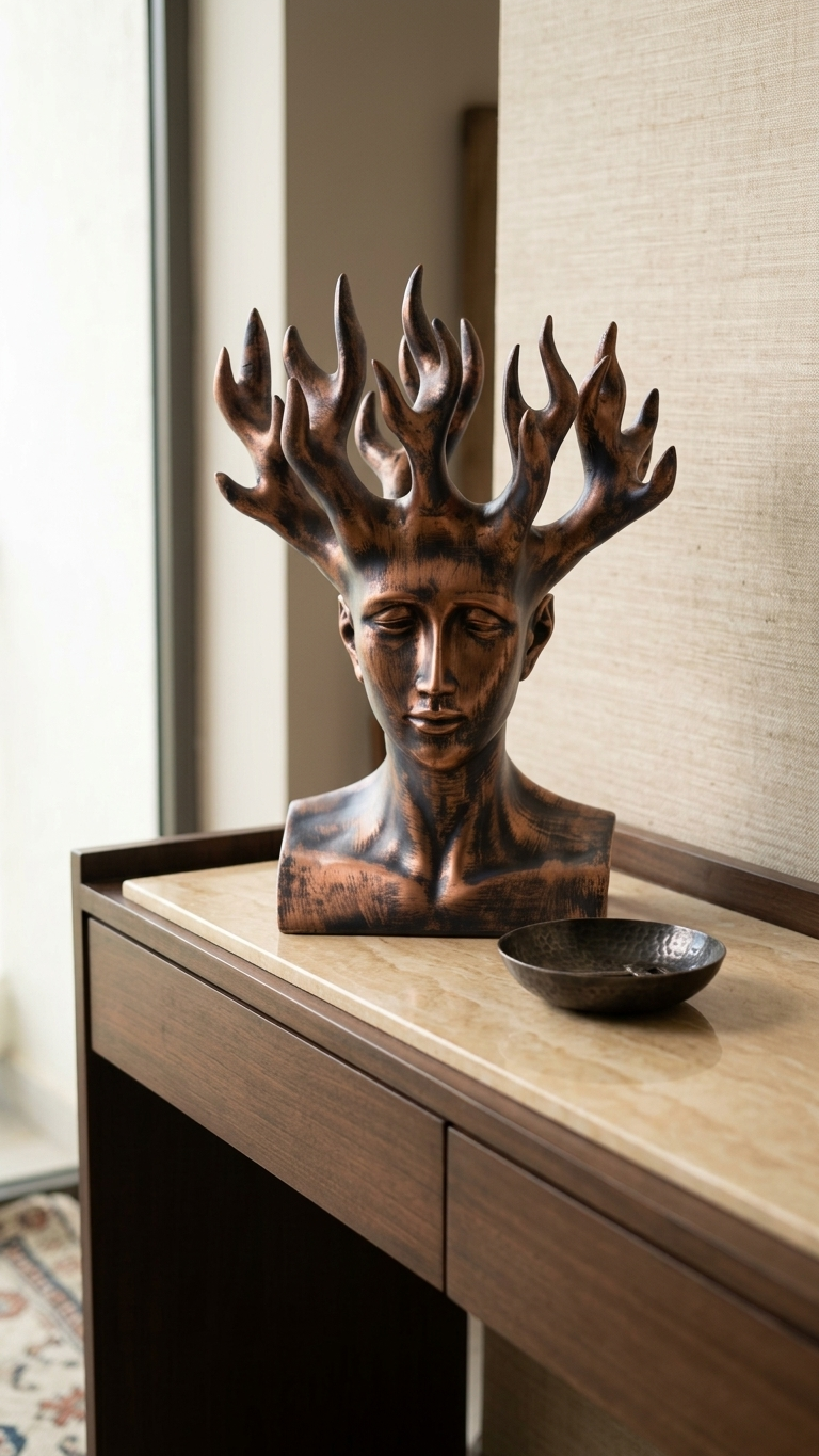 Handcrafted Tree Spirit Sculpture – Artistic Nature-Inspired Resin Bust for Luxury Home Decor